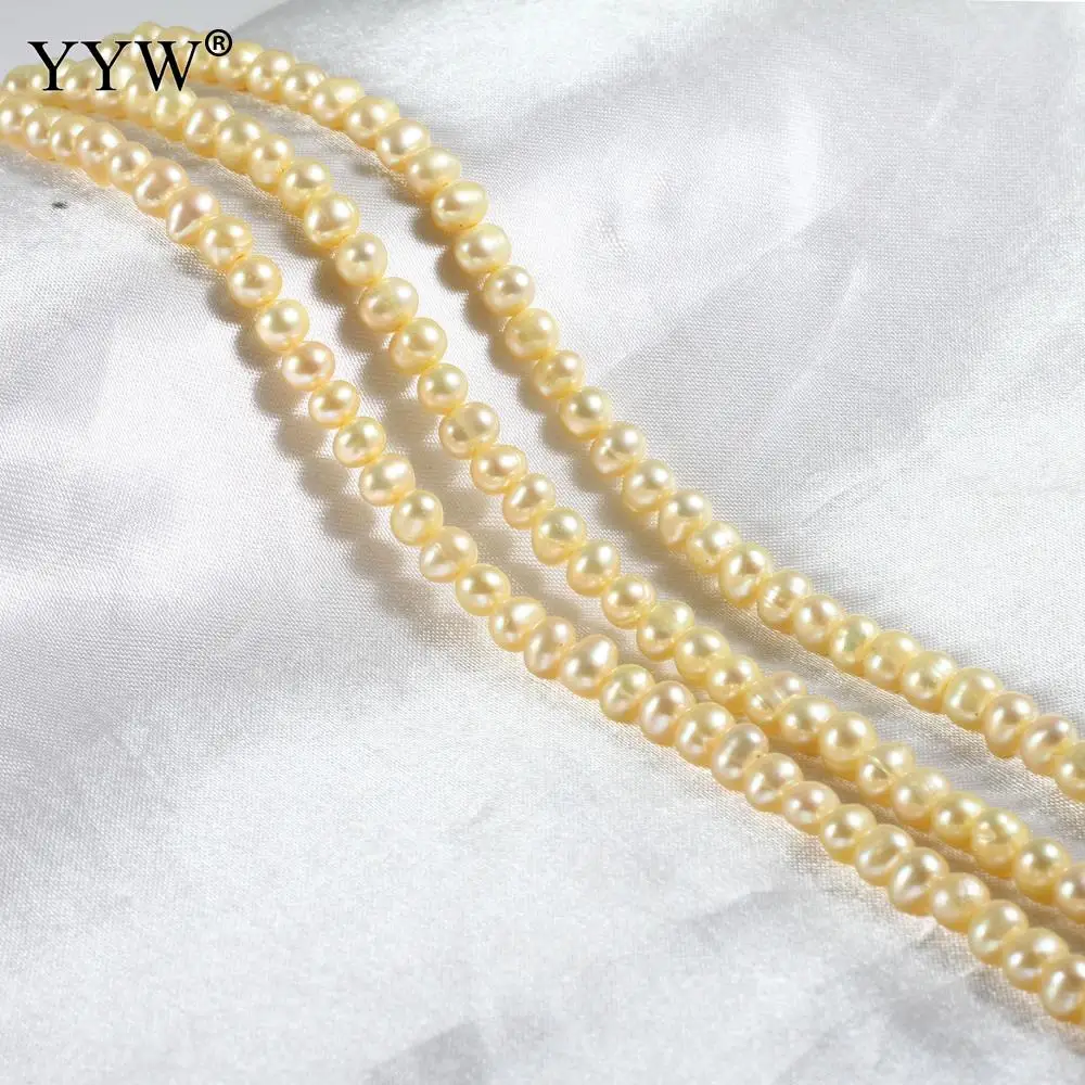 

Бусины из пресноводного жемчуга класса А для выращенного картофеля, желтые, 6-7 мм, продаются приблизительно на нитке 14,3 дюйма для искусствен...