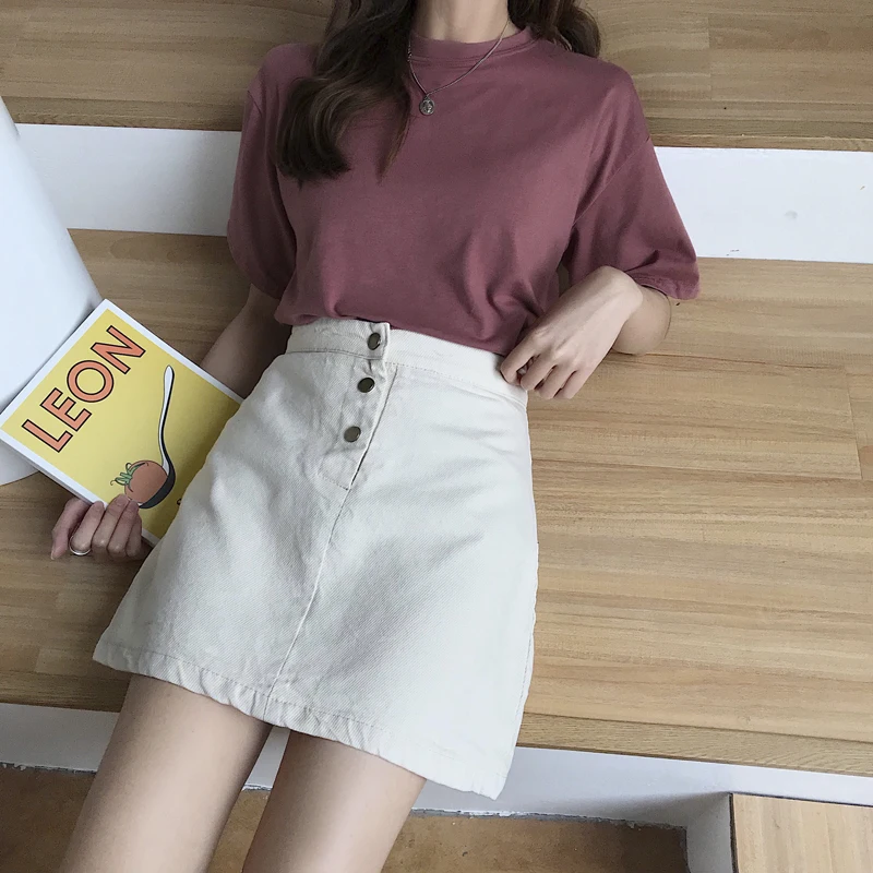 

Skirts Women Streetwear Kawaii Ulzzang Soft Sexy Spring Summer Korean Style Simple Casual 2020 New High Waist Womens Short Skirt
