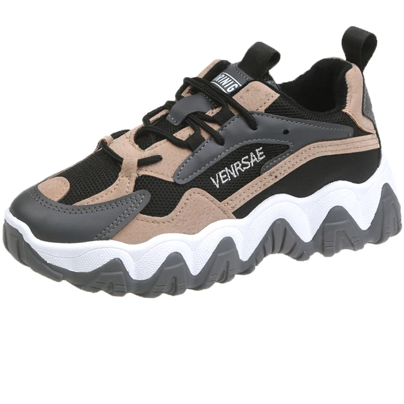 Модные женские кроссовки на толстой подошве Мягкая женская обувь плоской zapatos mujer