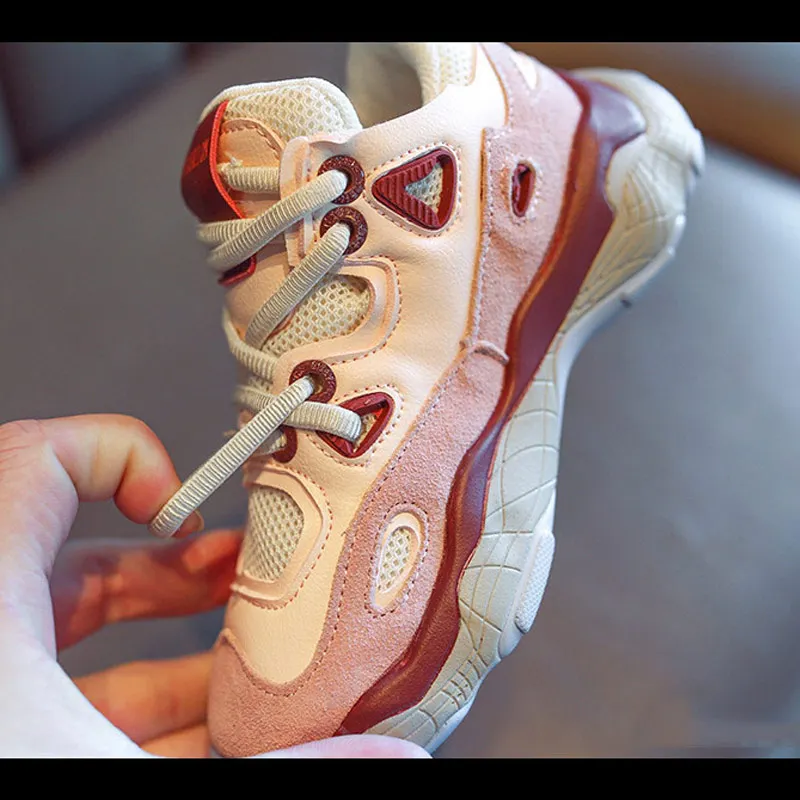 Детские кожаная спортивная обувь для мальчиков сетчатая повседневная подкладка