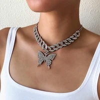 cuban link chain butterfly necklace female 2020 chocker jewelry fashion jewellery accessories