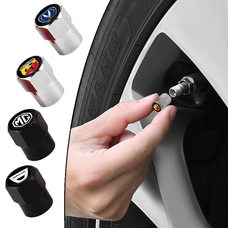 

4pcs Car Tire Valve Caps Metal Black Silver Door Core Hexagon for BMW Mini Cooper 2002 R56 R50 R53 F56 R60 2011 Car Accessories