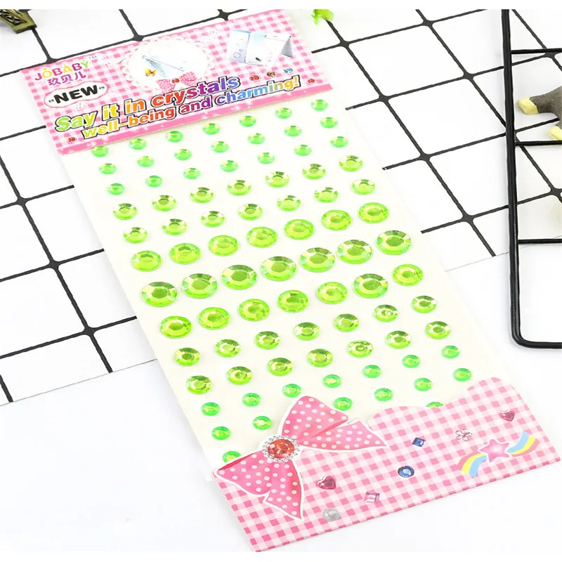 6-12 мм наклейки со стразами акриловые разного размера одинарные Круглые