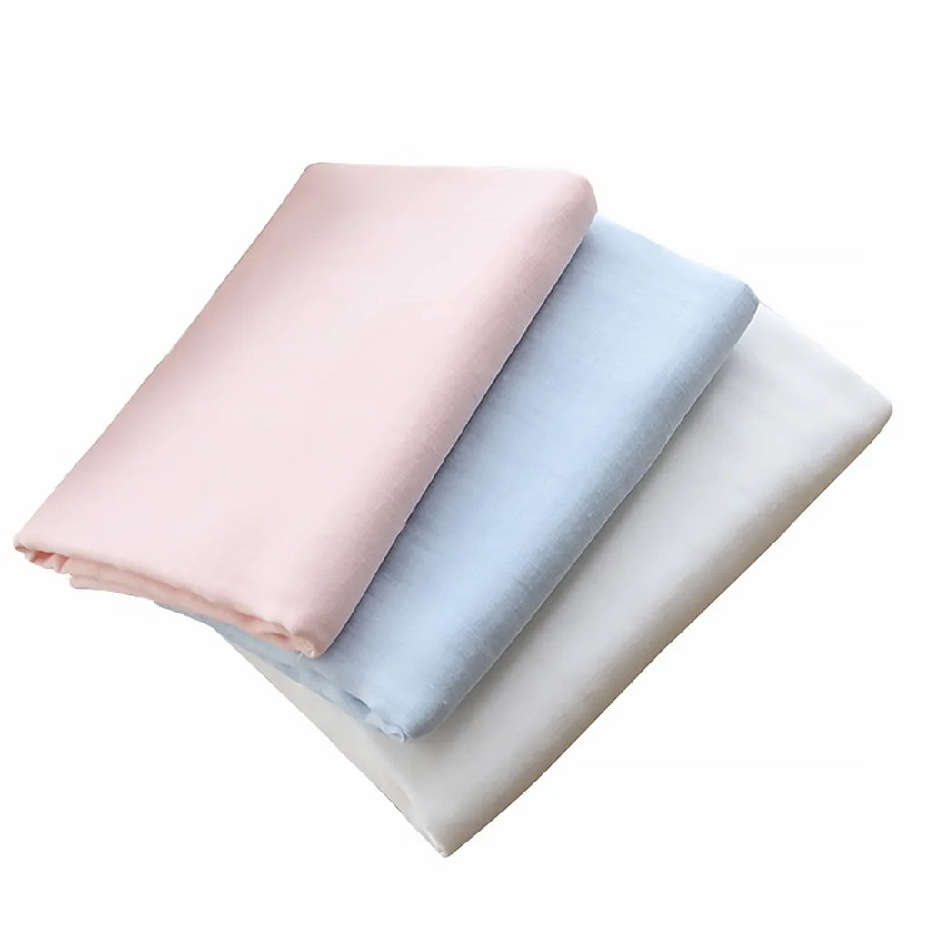 

Sewing Fabric Double Layered Cotton Yarn Children Cloth Baby Napkin Bibs DIY Needlework Chiffon Fabric By The Meter White