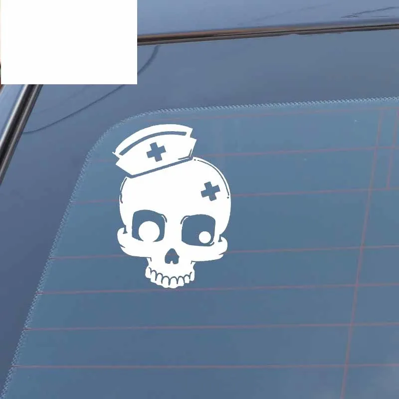 

Funny Car Sticker Cool Nurse Skull Automobiles Motorcycle Decoration PVC Decal for Passat B5 Porsche Mazda 6,16cm*12cm