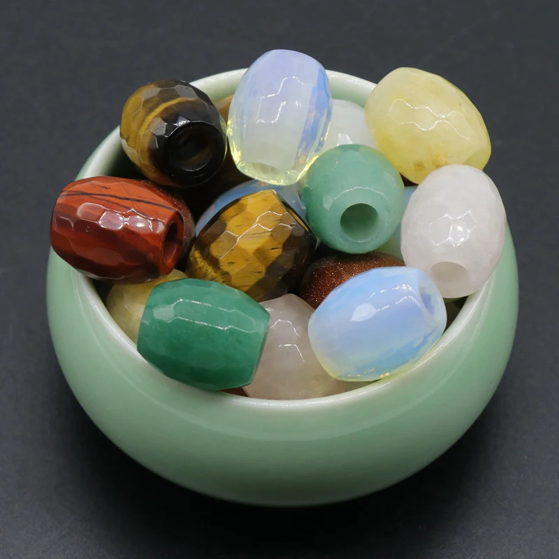 

ICNWAY 5 бусин, желтый нефрит, авантюрин, розовый кварц, авантюрин, 16*18 мм, граненые бусины с 5 мм отверстием для изготовления драгоценных камней, ...