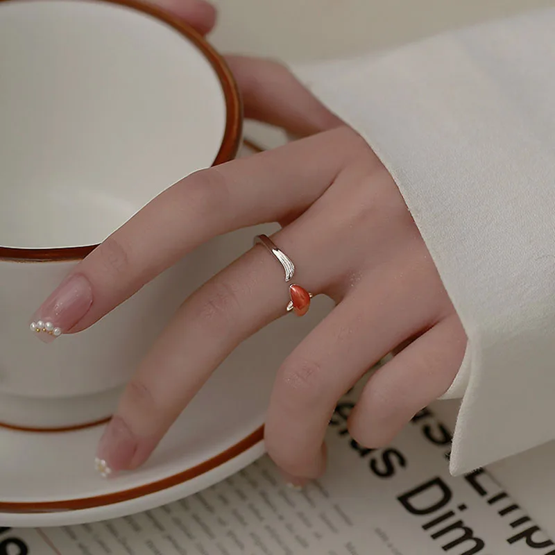 Женское Винтажное кольцо в виде рыбок кои серебряного цвета