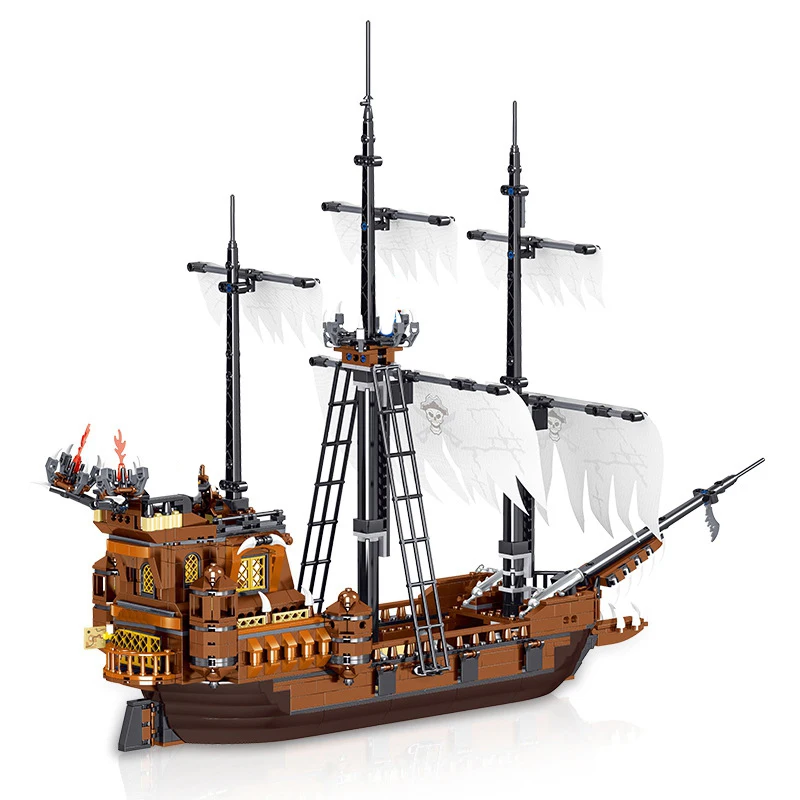 

Mailackers City Pirates Ship Movie Adventure Sailboat Building Blocks City Creator Expert Boat Set Bricks Toys For Children Gift