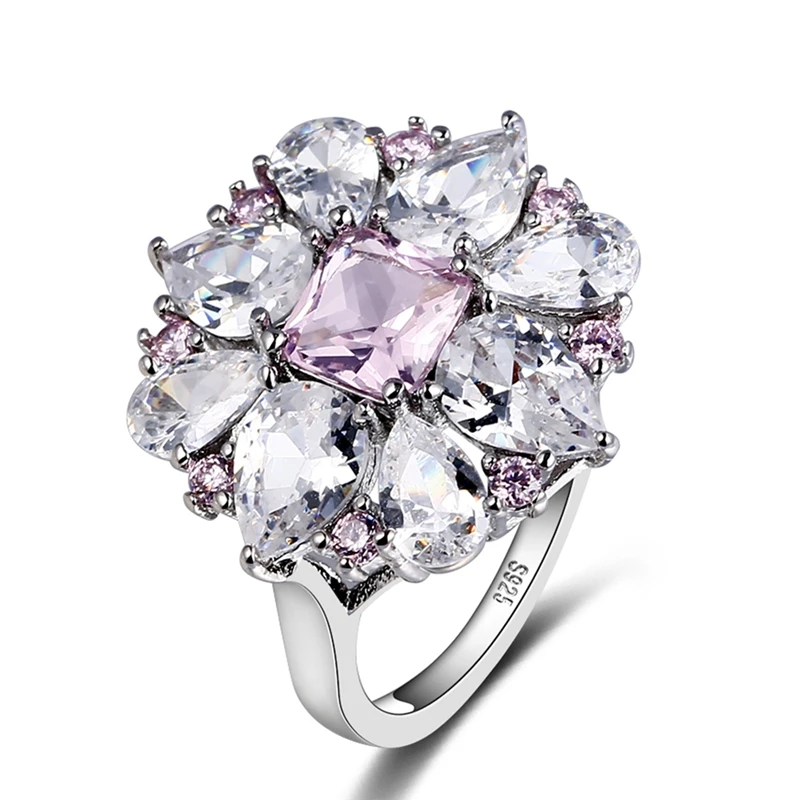 

PANSYSEN Top Quality 925 Sterling Silver Ring Fashion Women Gift 3A Zircon Jewelry Brand Wedding Engagement Rings Wholesale