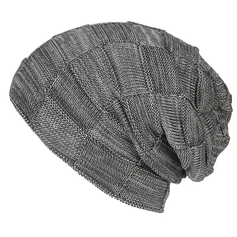 Winter Hats Flex Fold Lattice Double-deck Increase Down Set Head Cap Men And Women Package Head Cap Earmuffs Knitting Hat
