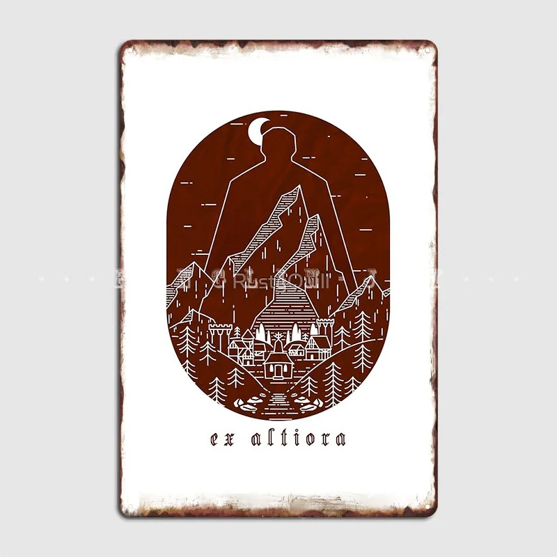 

Ex Altiora, металлический знак, стена, паб, проектирование, постер, оловянный знак, постер