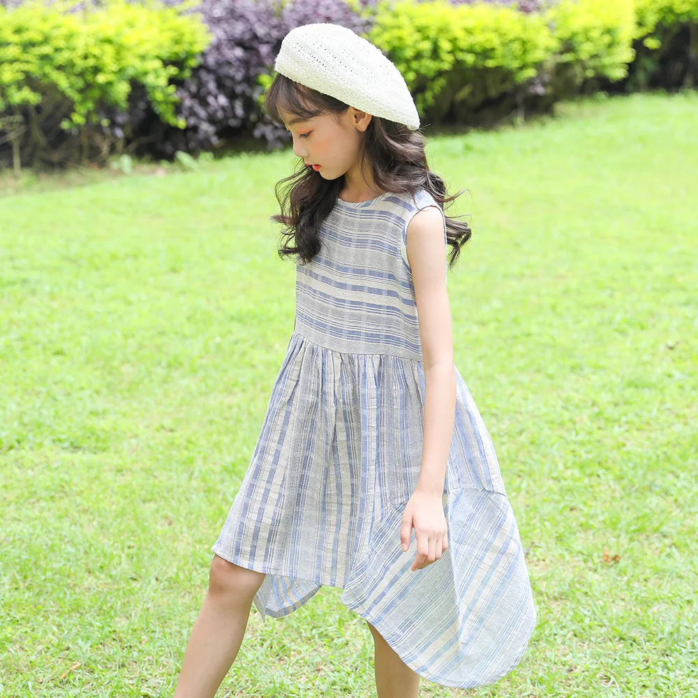 Детское Повседневное платье без рукавов сарафан платья для подростков 14 лет