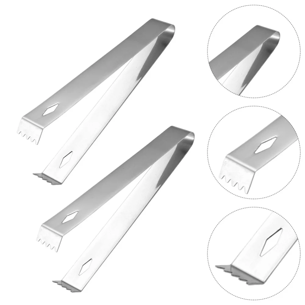 

1 Set 4Pcs Stainless Steel Coffee Sugar Ice Cube Clips Serving Tongs (Silver)
