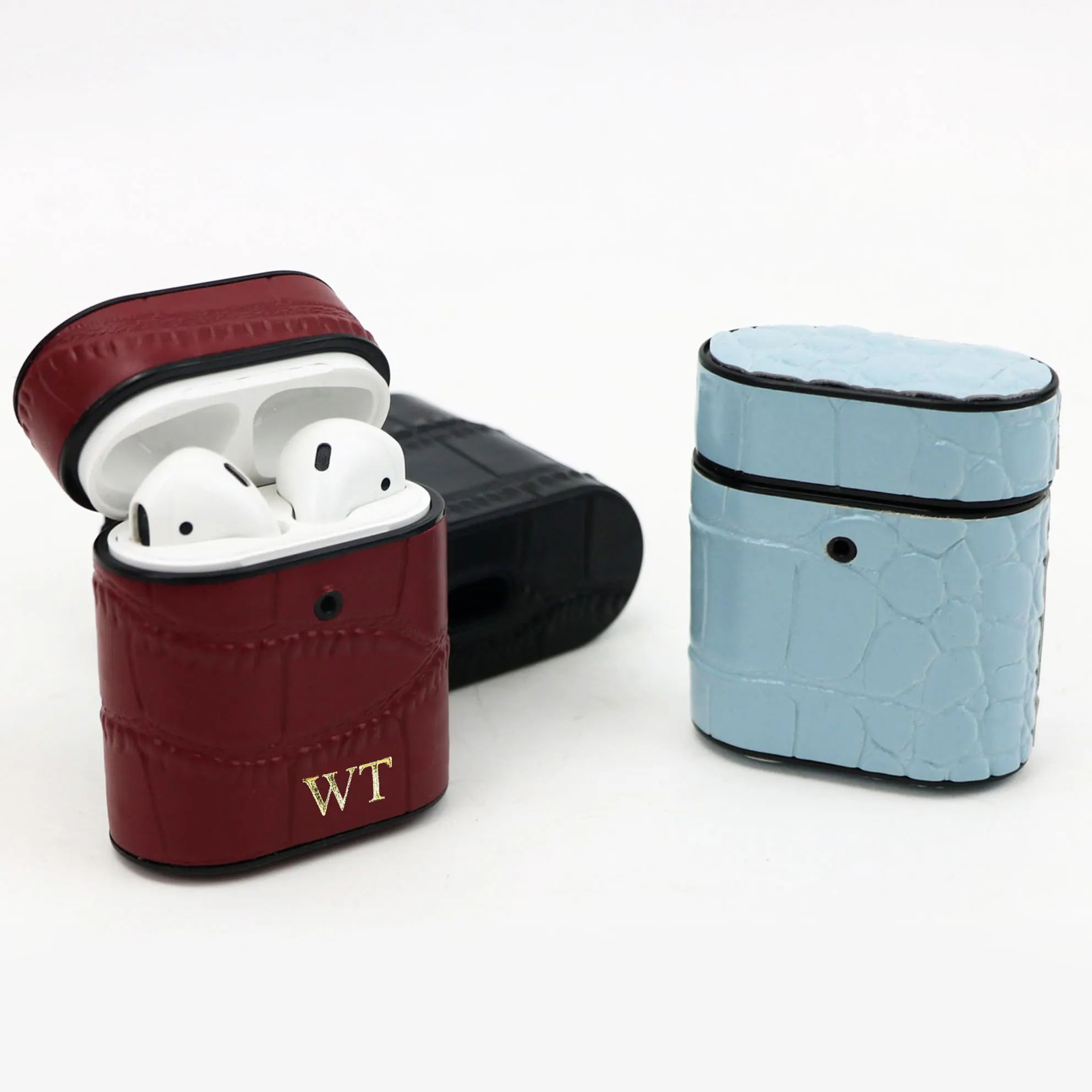New Custom Crocodile Case For Airpods Apple Bluetooth Wireless Ear Phone Cover For Air Pod 1/2 Pro Leather Protect Sleeve Box