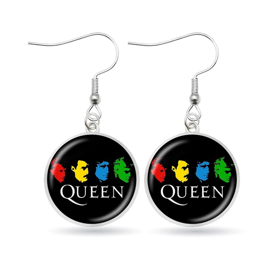 Новый дизайн рок группы серьги королевы музыканта Висячие ювелирные изделия