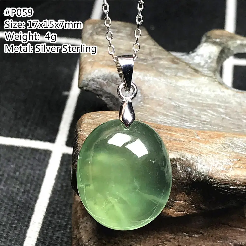 Ожерелье Подвеска с пренитом натурального зеленого цвета ювелирные изделия для