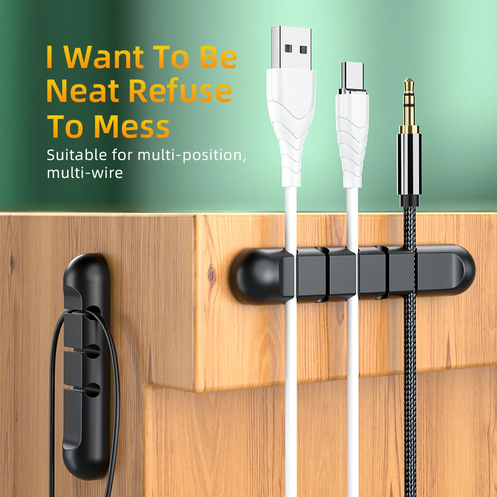 cable organizer wire management usb organizador cord protector office desktop phone cables holder for mouse headphone earphone free global shipping