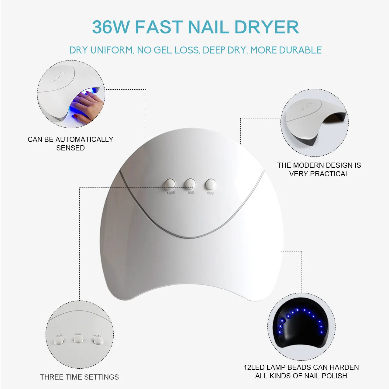 Сушилка для ногтей мощностью 36 Вт набор ламп стойкий Гель лак 20 шт. 8 мл