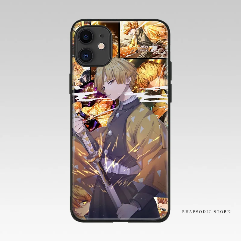 zenitsu agatsuma demon slayer kimetsu no yaiba phone case cover shell for iphone se 6s 7 8 6splus 7plus 8plus x xr xs 11 pro max free global shipping