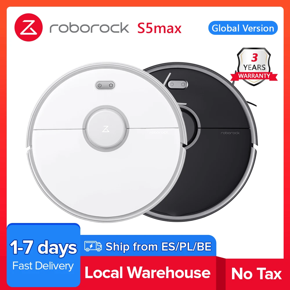 aliexpress.com - 2021 Roborock S5 max Vacuum Cleaner Wet Dry Robot Mopping Sweeping Dust Sterilize Smart Planned Wash Mop upgrade for S50 S55