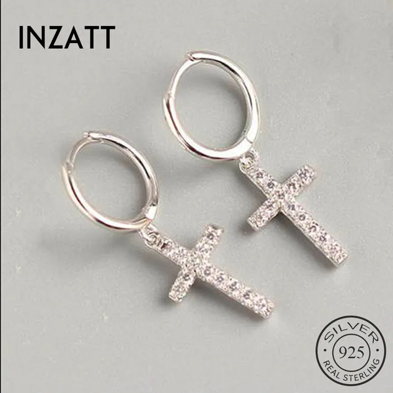 Женские Геометрические серьги кольца INZATT из стерлингового серебра 925 пробы с