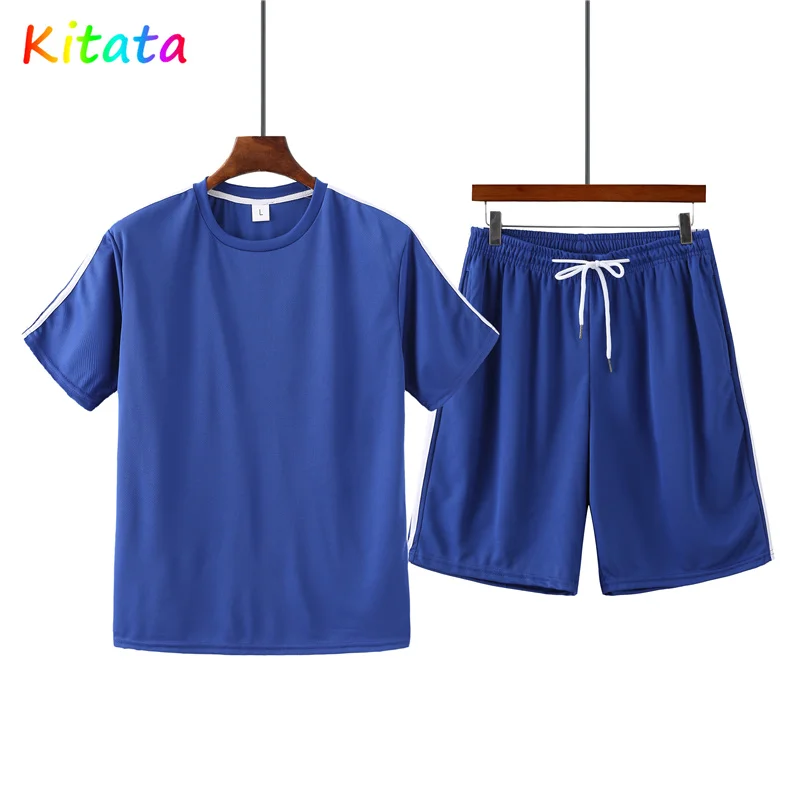 

2021Solid colorNew Men Solid Color Fashion T-Shirt Sports Suit Multicolor Short-Sleeved Summer Lightweight Breathable Pullover