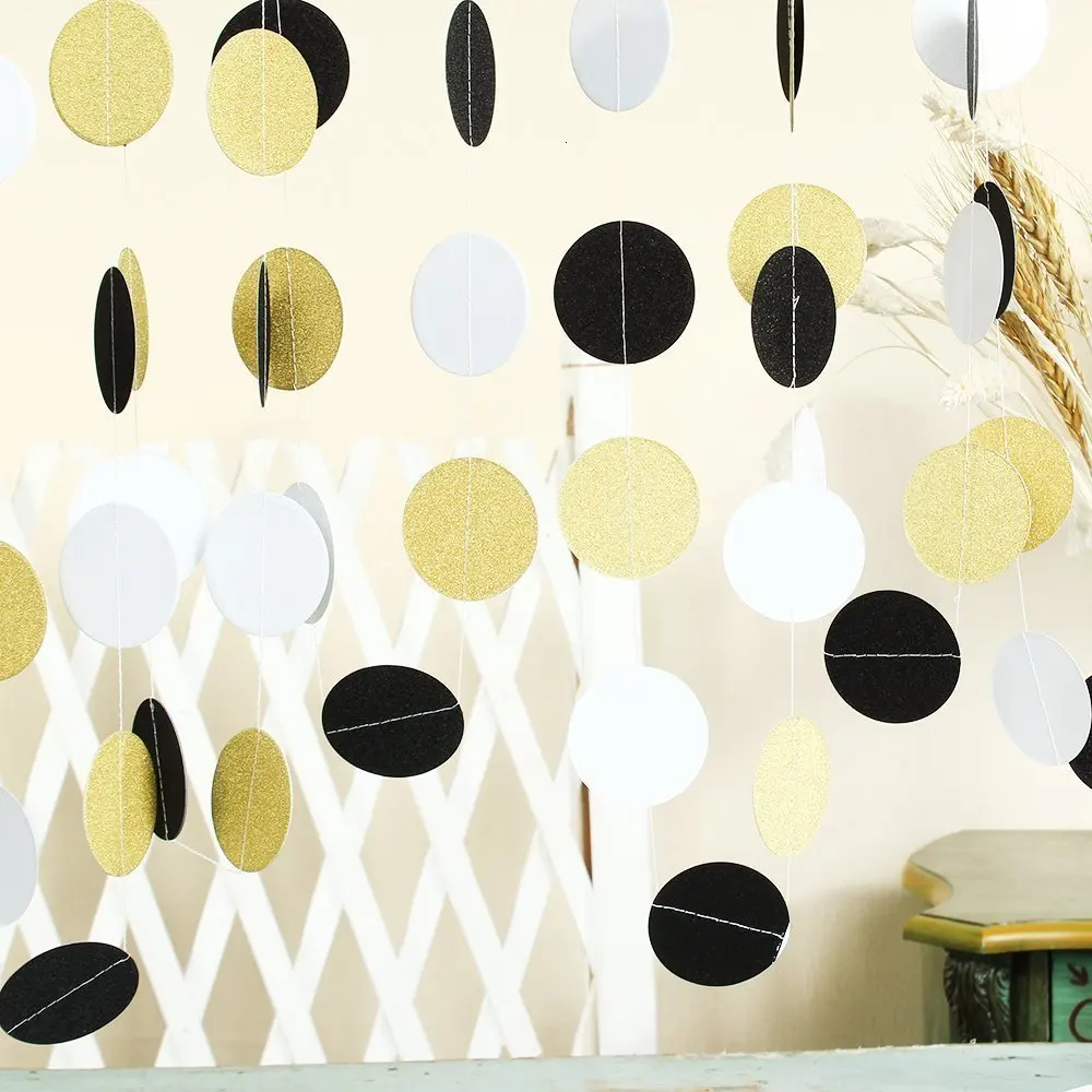 Блестящая подвесная круглая гирлянда в горошек 3 м декор для детского дня