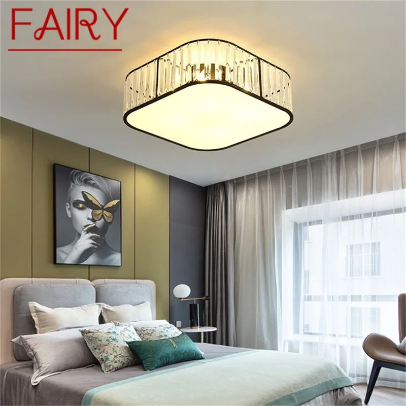 

FAIRY Modern Ceiling Light Square Luxury Gold LED Lamp Fixtures Home For Dining Room Decoration