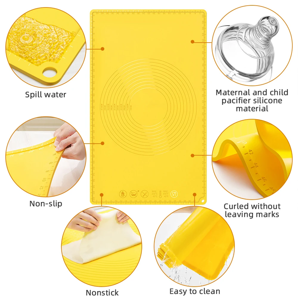 Силиконовая доска для выпечки с тестом 65*45 силиконовый пицца-мейкер большого размера, толстые сверхразмерные аксессуары для выпечки.