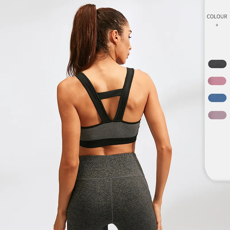 

Women Breathable Sports Bra Anti-Sweat Shockproof Padded Sports Bra Top Athletic Gym Running Jogging Fitness Yoga Sports Tops