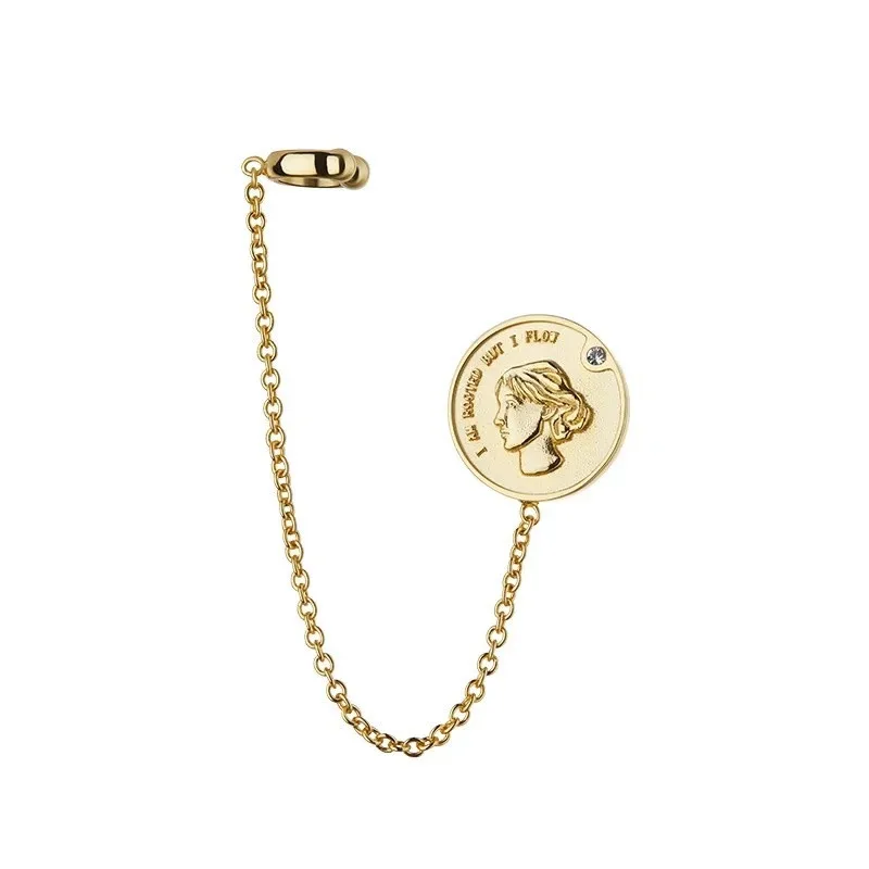 Европейские монеты SRCOI металлические серьги-цепочки клипса для костей