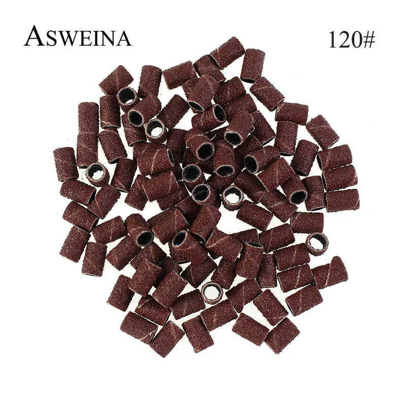 ASWEINA 100 шт. шлифовальные ленты для ногтей электрические сверла биты-аксессуары Наждачная ткань многоразового шлифования рукава Замена ногтей инструмент