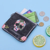 personality 3d embossed zipper coin purse small mini change wallets pu leather