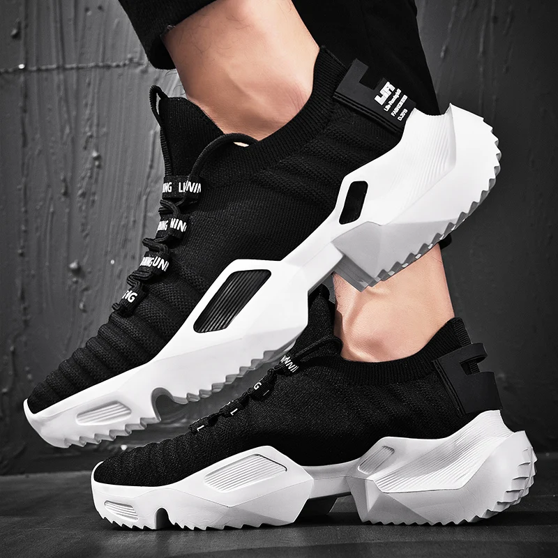 

2020 Dad Shoes Platform Sneakers Men Retro Outdoor Men's Sport Shoes Breathable Air Knitting Height Increasing Running Shoes