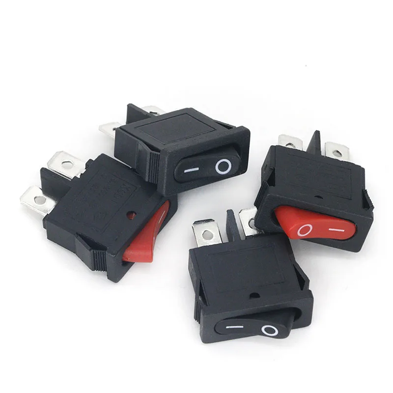 

10PCS KCD1-110 10x22mm Black Red Ultrathin Rocker Switch Small Instrument Power Switch 6A 250V 10A 125VAC