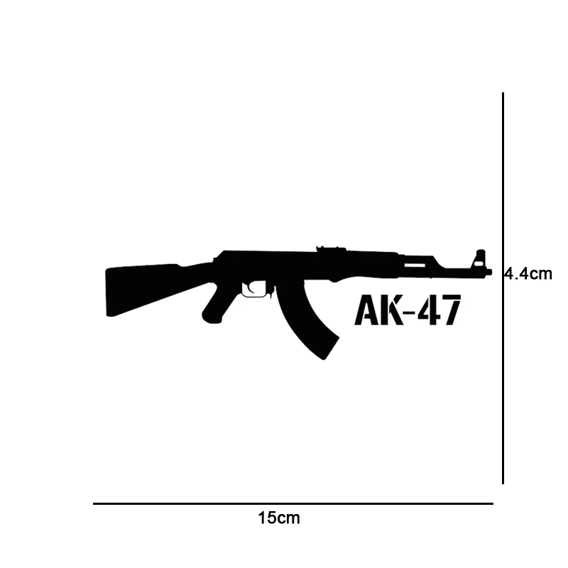 15X4.4CM Калашников AK-47 мультяшный пистолет автомобильные наклейки и виниловый