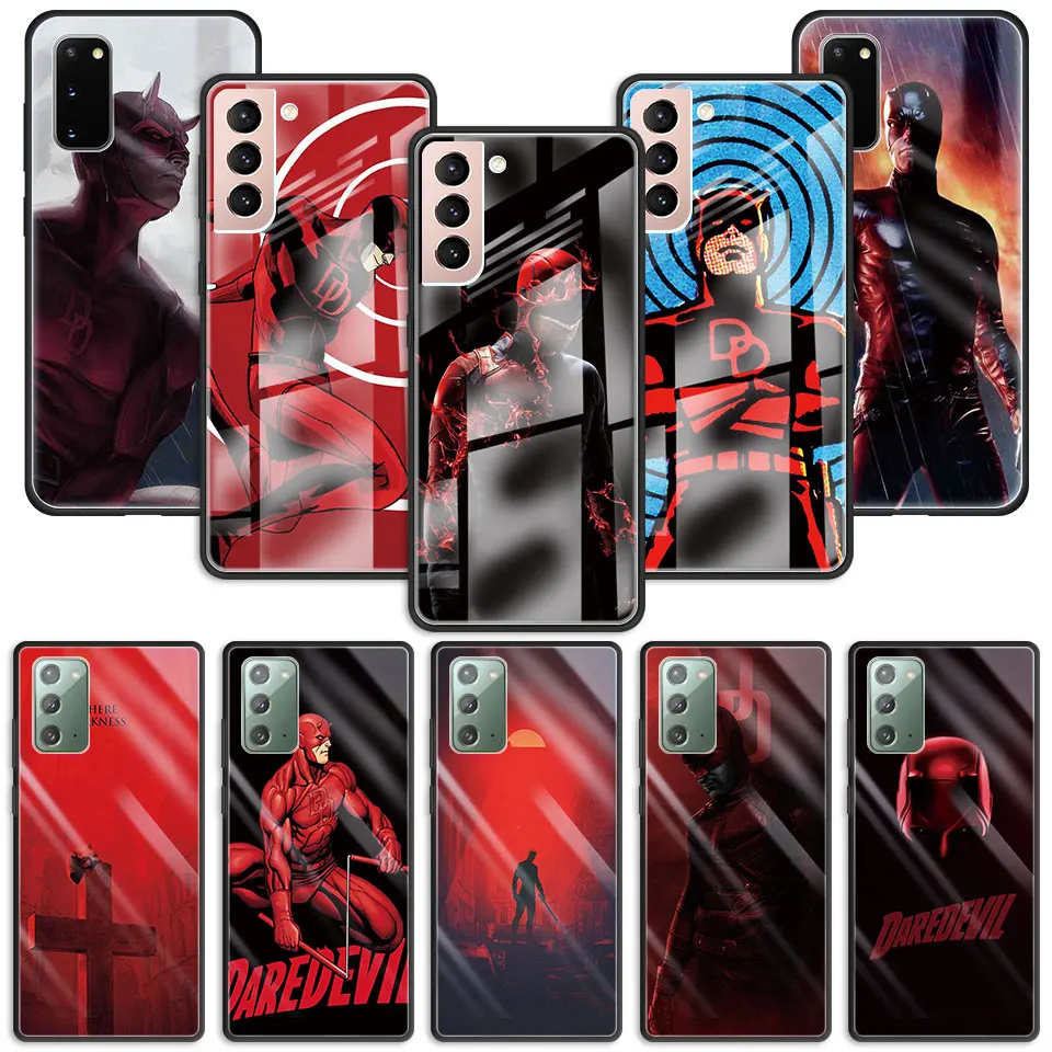 Чехол Daredevil из закаленного стекла Marvel для Samsung Galaxy S20 FE S21 Ultra S10 S9 Plus S8 S10e S10Lite A52 A72