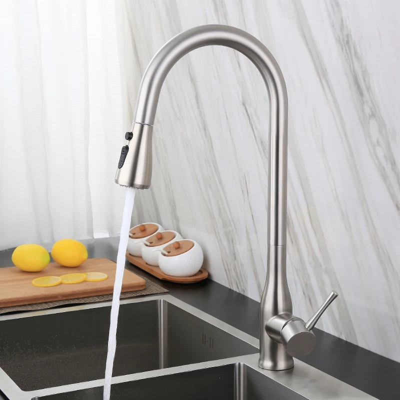

Pull Down Pull Out Faucet Stainless Steel 304 Mixer Pull Down Pull out Spray Kitchen Sink Faucet Mixer Tap