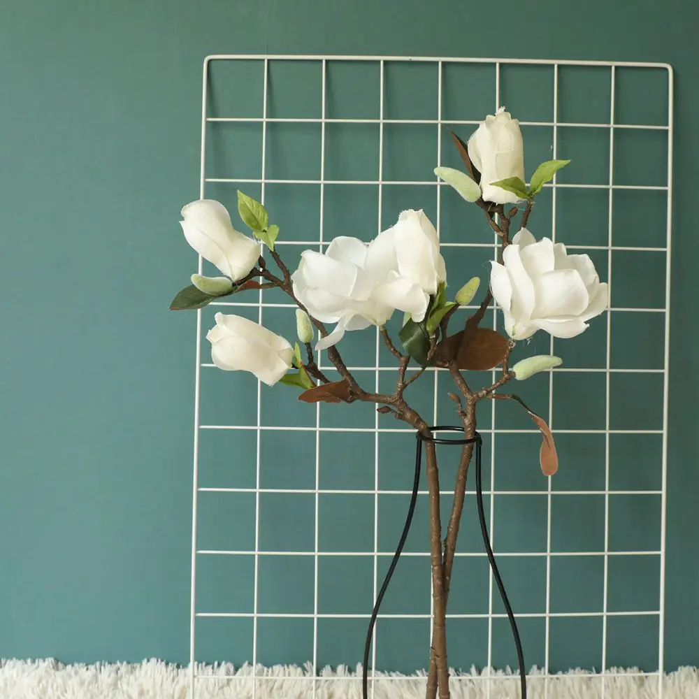 

3 головы искусственная Магнолия цветок шелковые искусственные цветы для Свадебная вечеринка спальня товары для дома и сада украшения