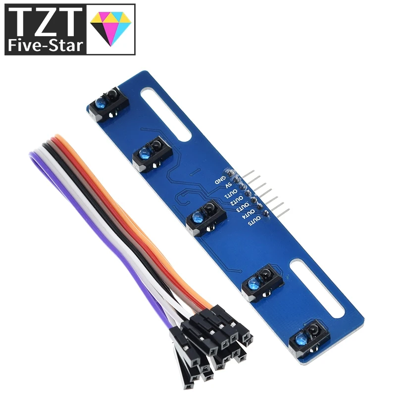 MH-ET в прямом эфире 5 канала инфракрасного Светоотражающие Сенсор TCRT5000 комплект