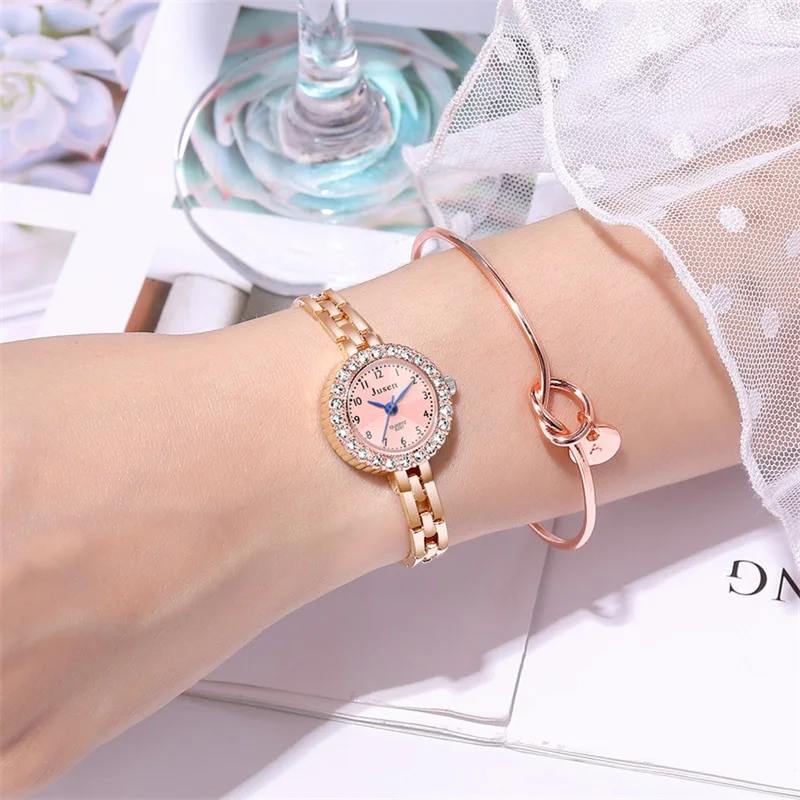 Простые Серебряные женские модные часы розовое золото роскошные наручные с