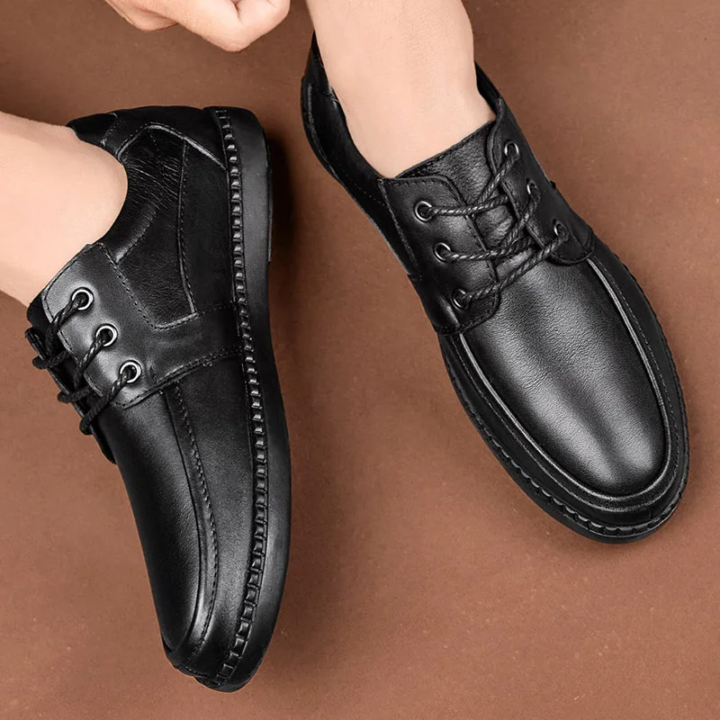 

Fashion shoes men Handmade genuine Leather oxfords Breathable Casual Shoes Men cow Leather Men business Shoes Soft Sneakers