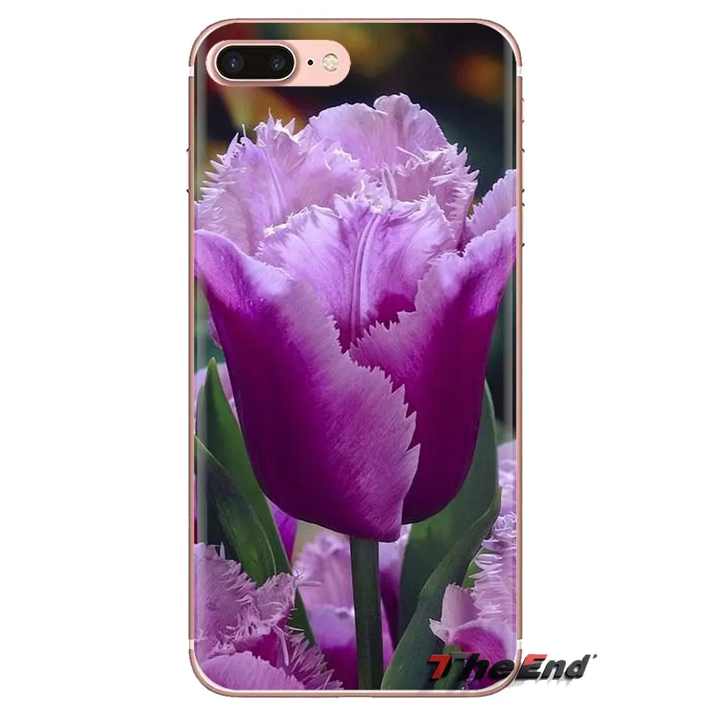 TPU Case For Huawei P Smart Y6 P8 P9 P10 Plus Nova P20 Lite Pro Mini 2017 SLA-L02 SLA-L22 2i Red Blue Spring Tulips flower field |
