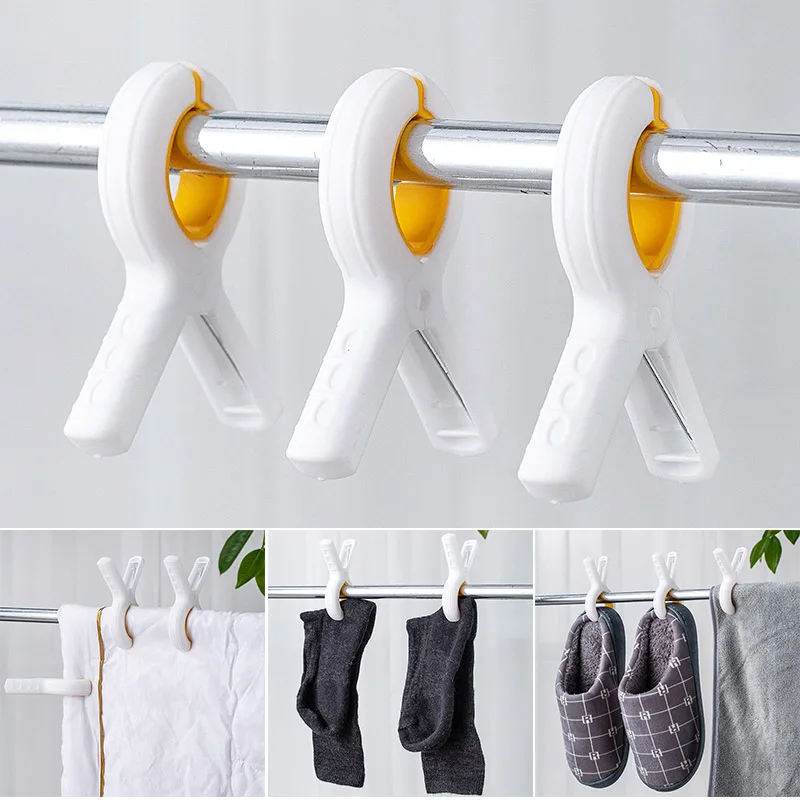 

3pcs Clips Windproof Pegs Large Clamp For Clothes Beach Towel Sock Home Drying Racks Hanger Clips Clothespins for Photos