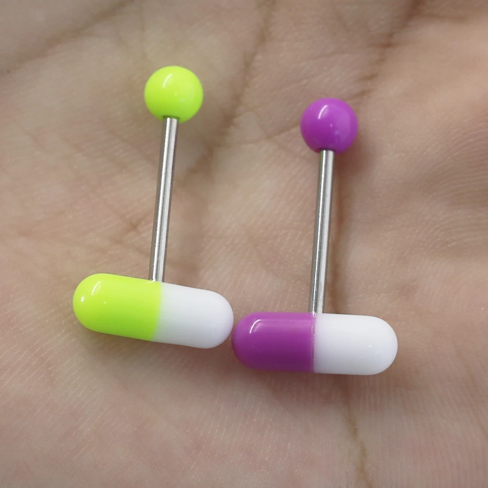 1 шт. акриловая Форма таблетки зеленый фиолетовый цвет шарик язык промышленный