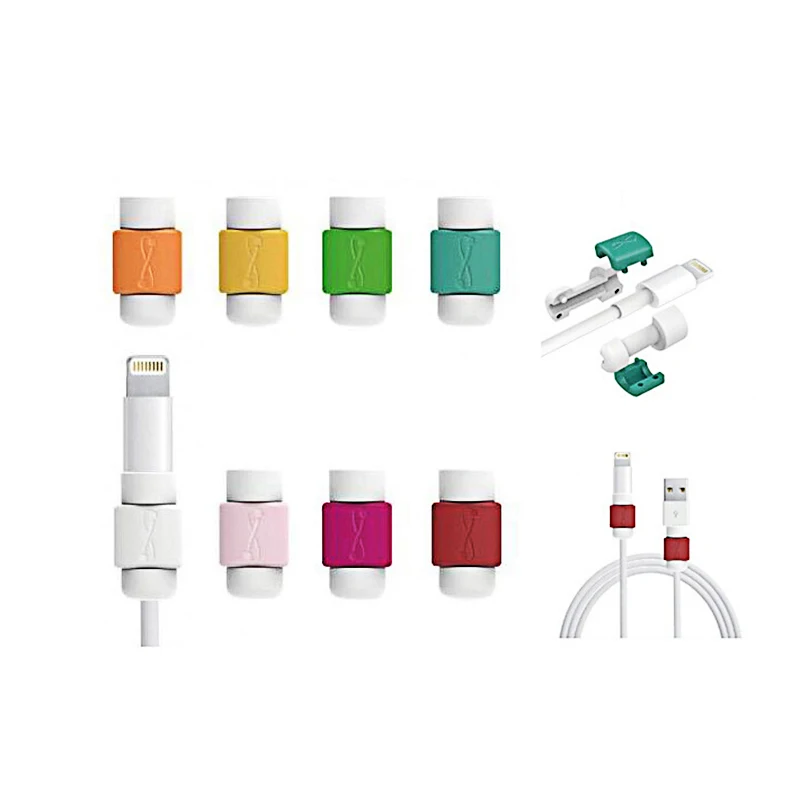 

High Quality 2 Pcs/lot USB Charge Cable Protector Data Cable Cord Protection Cover Winder for iphone 5 5s 6 6s 7 8 plus X