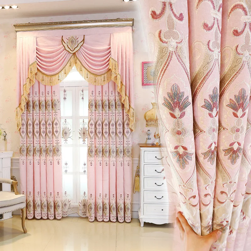 

European Royal Luxury 4D Embossed Blackout Curtains for Bedroom Upscale Hotel with Elegant Voile Curtain for Villa Living Room