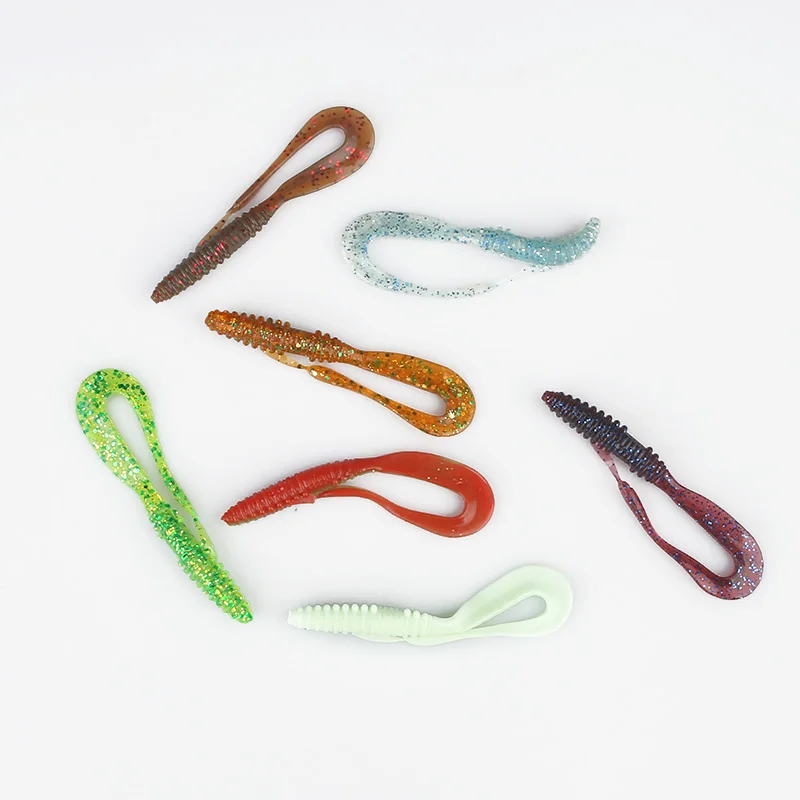 Ardea Soft Lures 75mm 1.7g Silicone Bait Artificial Worm Curly jigging tail Bass Wobblers Swimbait Fishing Tackle