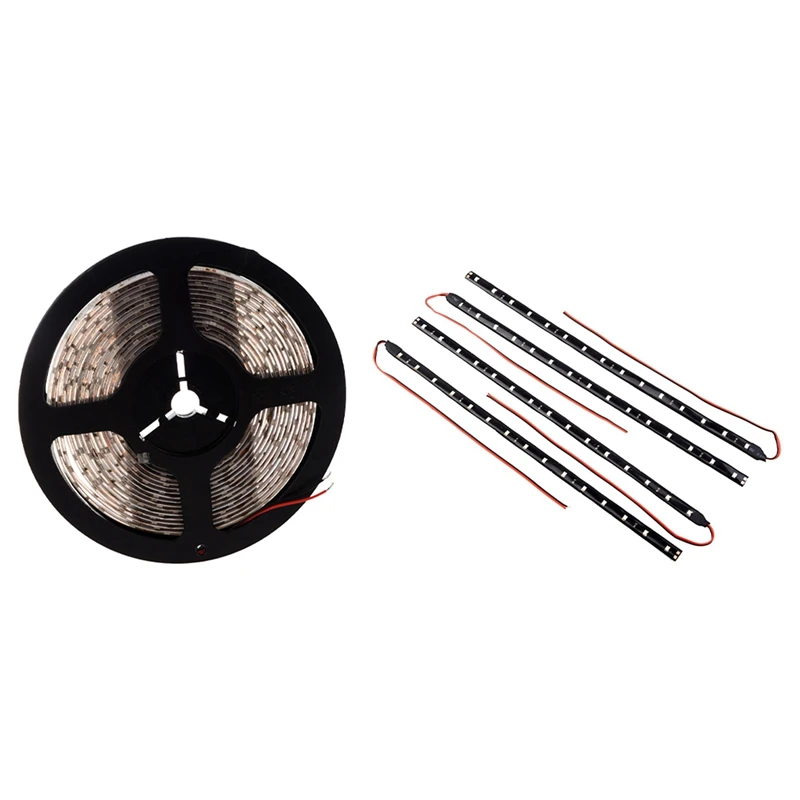 

4 шт., водонепроницаемая гибкая светодиодная лента SMD 1210 300 с 5 м 3528 светодиодами, 12 В