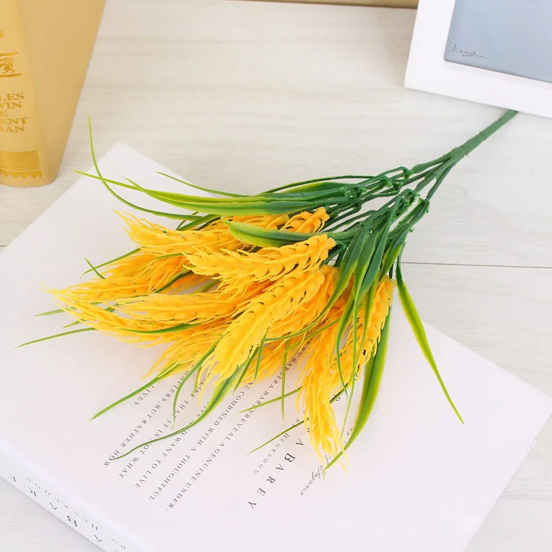 

Искусственные растения, ненастоящие растение Пшеница ухо пластиковая трава зеленая трава декоративные цветы сад украшение дома Имитация т...